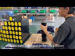 Apply waterproof glue on the seal position of lithium battery pack