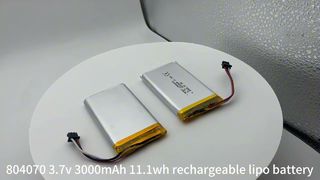 Rechargeable 804070 3.7v 3000mAh 11.1wh lithium polymer battery cell for portable led table light