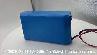 MSDS certified lithium polymer battery pack 105080-3S 11.1v 5000mAh 55.5wh lipo batteries
