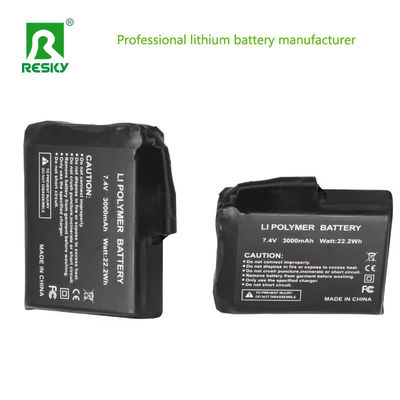 Buy 1S1P Heated Lithium Battery 3.7V 3000mAh Li-ion Power Battery For Heated Hat online manufacture