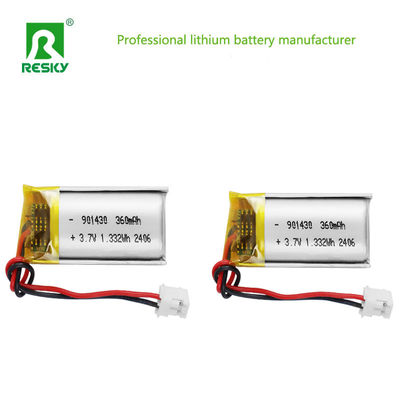 Buy Lithium Polymer Battery Cell 3.7V 901430 360mAh 1.33wh Rechargeable Lithium Polymer Battery Pack online manufacture