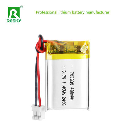Buy Lithium Polymer Battery Cell LP702030 3.7v 400mAh 1.48wh Rechargeable Batteries For GPS online manufacture