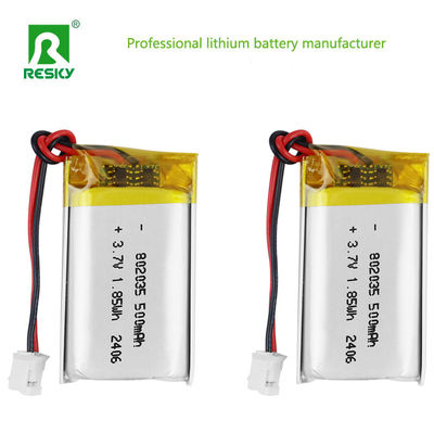 Buy Lithium Polymer Battery Cell 802035 3.7V 500mAh 1.85wh Rechargeable Batteries For Learning Devices online manufacture