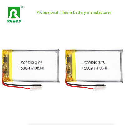 Buy Lithium Polymer Battery Cell 502540 3.7v 500mAh 1.85wh Lithium Ion Batteries For Monitor online manufacture