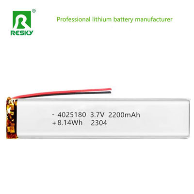 Buy Lithium Ion Polymer Battery 4025180 3.7v 2200mAh 8.14wh Rechargeable Li-ion Battery Cell online manufacture