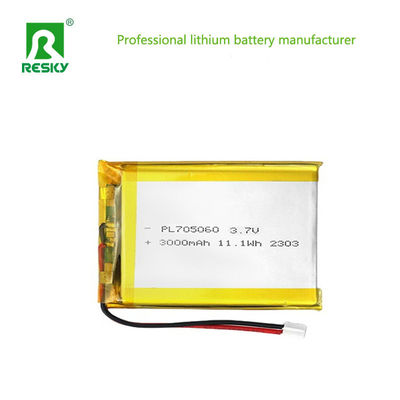 Buy Rechargeable Lipo Batteries Cell 705060 3000mAh 3.7V 11.1wh Power Li-ion Polymer Battery Pack online manufacture