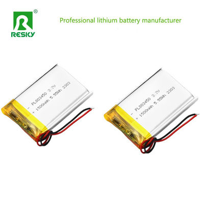 Buy Square Lipo Battery Cell 803450 3.7v 1500mAh 5.55wh Solar Rechargeable Lithium Polymer Battery online manufacture