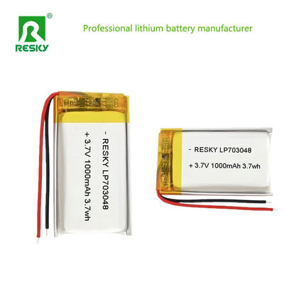 Buy Power Lipo Battery RESKY LP703048 3.7v 1000mAh 3.7Wh Rechargeable Lithium Polymer Batteries online manufacture