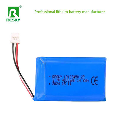 Rechargeable Lithium Polymer Battery Pack 103450 2p 4000mAh 3.7V For PDA