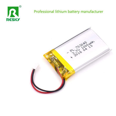 Solar Lithium Polymer Battery Cell 703048 1000mAh 3.7V For Consumer Electronics