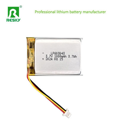 Pouch Solar Lithium Polymer Battery Cell 803040 3.7V 1000mAh 3.7wh Power