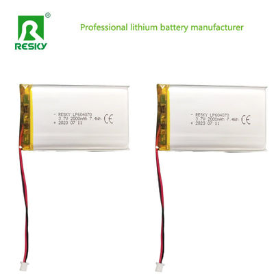604070 Lithium Polymer Battery Cell 3.7v 2000mAh Power Lipo Batteries For Consumer