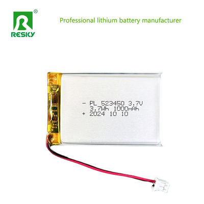 Cylindrical Lipo Battery Cells 523450 603450 3.7V 7.4v 1000mAh