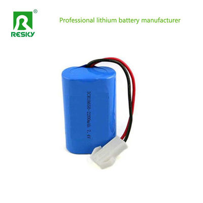 16W Li-ion Battery Pack 18650 7.4V 2s1p 2200mAh Rechargeable Lithium Batteries