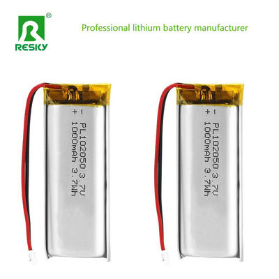 Power Lithium Battery Cell 102050 3.7v 1000mAh Rechargeable Lithium Polymer Battery Cell