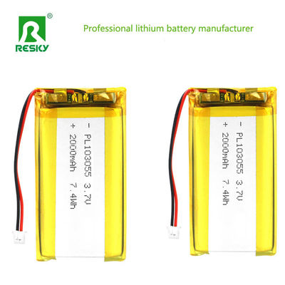 Power Lithium Ion Cell 103055 3.7V 2000mAh 7.4wh Rechargeable Lithium Polymer Battery