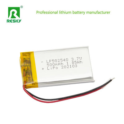 Rechargeable Solar Lithium Battery Cell 502540 3.7v 500mAh 1.85wh Power Li-Ion Battery