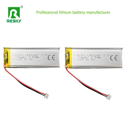 Rechargeable Lithium Lipo Battery 502067 3.7V 700mAh Lithium Cell For Handheld Beauty Devices