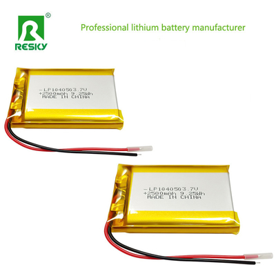Solar Battery Cell 104050 3.7v 2500mAh 9.25wh Rechargeable LiPolymer Battery For Bluetooth Speaker