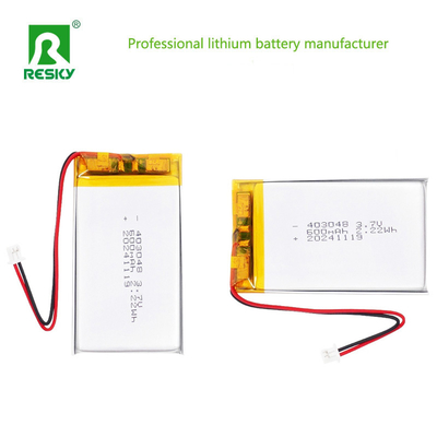 Rechargeable Li-Polymer Battery 403048 3.7V 600mAh 2.22wh Lithium Cell For Wareable Device