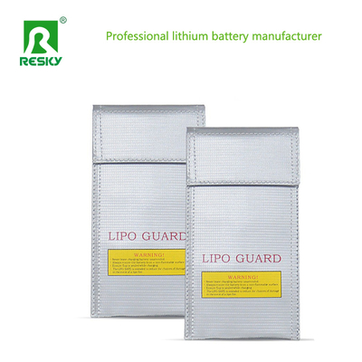 Fireproof Explosion Proof Waterproof 20 X 10cm Silver Glass Fiber RC LiPo Battery Bag For Battery Charging