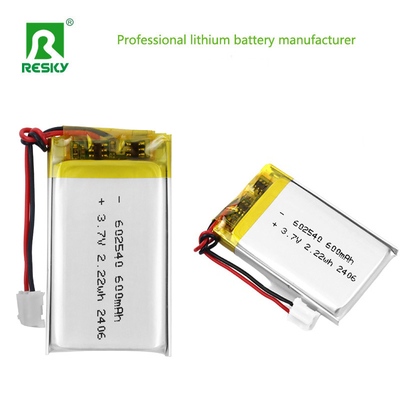 Lithium Polymer Battery Cell 602540 600mAh 3.7V 2.22wh solar Lipo Batteries for medical monitors