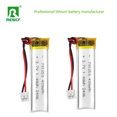 Lithium Polymer Battery Pack 701250 3.7V 400mAh 1.48wh Power Li-Polymer Battery For Smart Lock