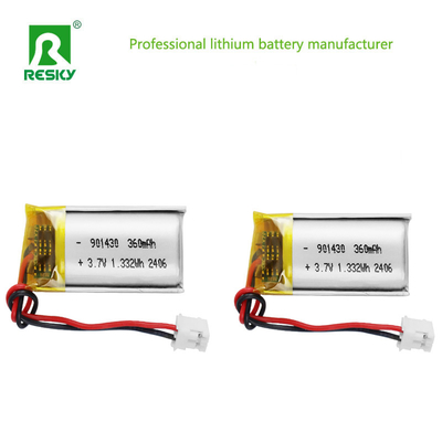 Lithium Polymer Battery Cell 3.7V 901430 360mAh 1.33wh Rechargeable Lithium Polymer Battery Pack