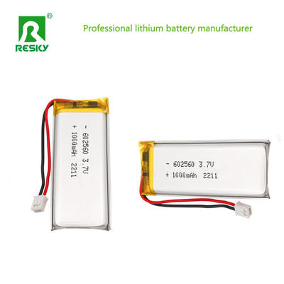 Lithium Ion Polymer Battery 602560 3.7v 4.2v 1000mAh 3.7wh Rechargeable Lithium Ion Batteries