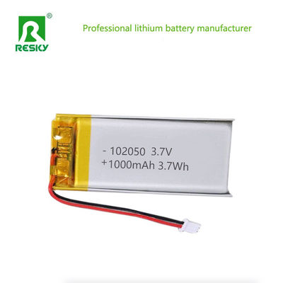Lithium Polymer Battery 102050 3.7v 1000mAh 3.7Wh Rechargeable Lipo Battery Pack For Handheld Device