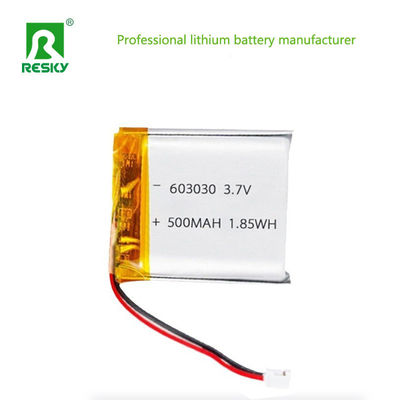 Rechargeable Lifepo4 Battery Cell 603030 3.7v 500mAh 1.85wh Power Lithium Ion Batteries For Portable Medical Device