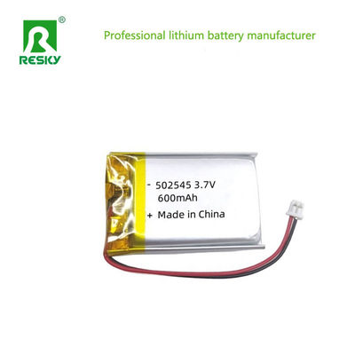 Lithium Polymer Lipo Batteries LP502545 3.7V 600mAh 2.22wh Rechargeable Li-Polymer Batteries