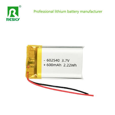 Li-ion battery cell 602540 600mAh 3.7V 2.22wh Rechargeable Power lithium ion Batteries For wearable devices