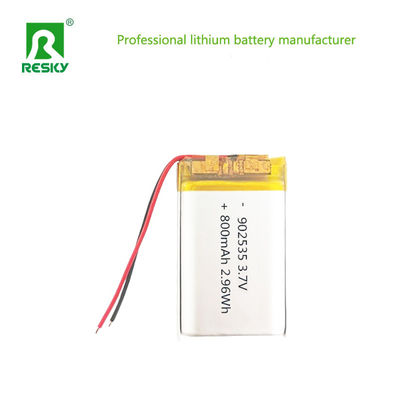 Rechargeable Li Polymer Batteries 902535 3.7V 800mAh 2.96wh Power Lithium Batteries