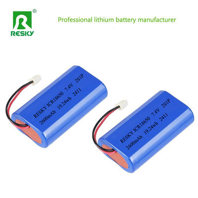 Lithium Battery Cell 18650 Li-ion Battery Pack 3.7v 7.4V 2600mAh 19.24wh Power Lithium Batteries